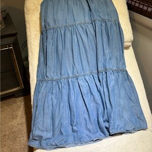 Sigrid Olsen Light Blue Tiered Maxi Skirt